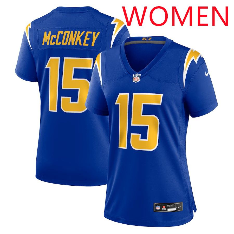 Women Los Angeles Chargers #15 Ladd McConkey 2025 Nike Royal Alternate Game NFL Jersey